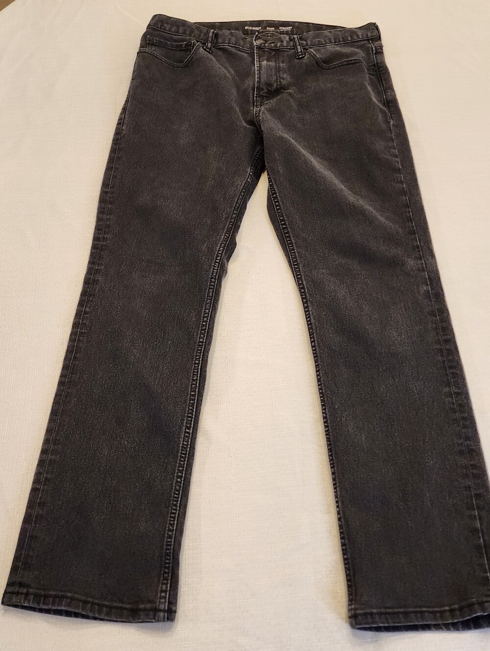 Old Navy, Jean, Womens, 34x30, Black, Straight Leg, Built-In Flex.